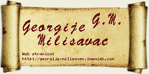 Georgije Milisavac vizit kartica